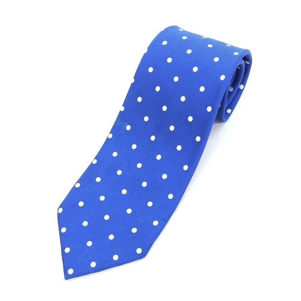 [Used] Maria Santangelo Dot Print Tri-Fold Silk Tie Blue x White [BLU] [S/S/A/W] [Condition Rank C] [Men&