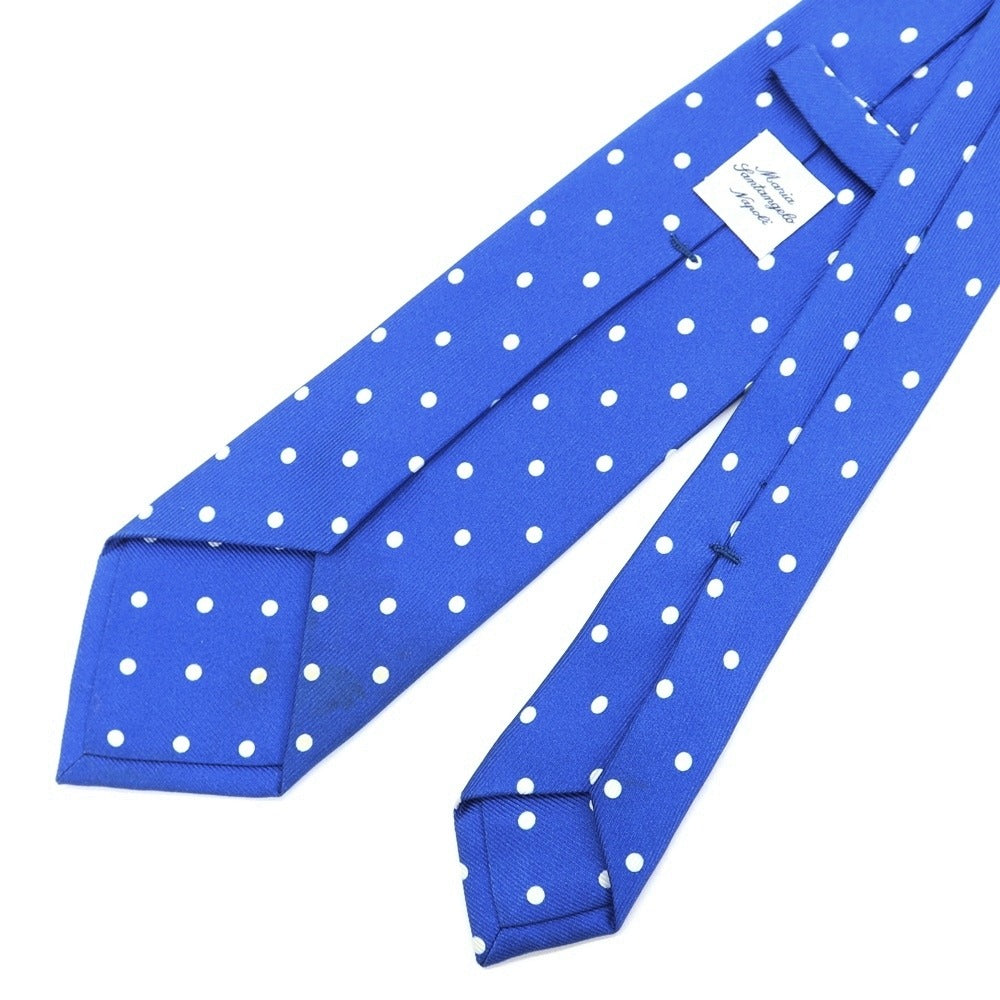 [Used] Maria Santangelo Dot Print Tri-Fold Silk Tie Blue x White [BLU] [S/S/A/W] [Condition Rank C] [Men&