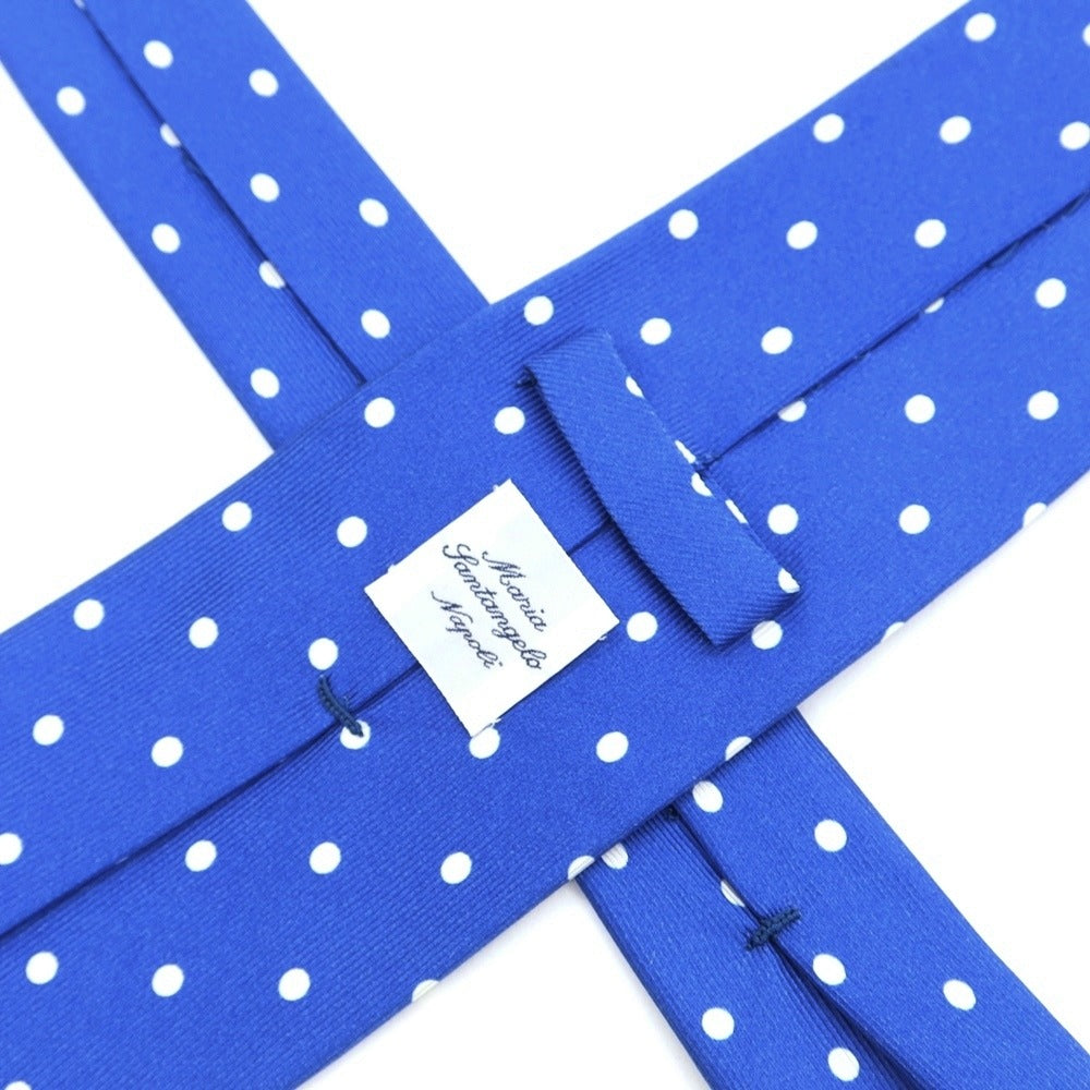 [Used] Maria Santangelo Dot Print Tri-Fold Silk Tie Blue x White [BLU] [S/S/A/W] [Condition Rank C] [Men&