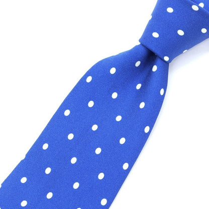 [Used] Maria Santangelo Dot Print Tri-Fold Silk Tie Blue x White [BLU] [S/S/A/W] [Condition Rank C] [Men&