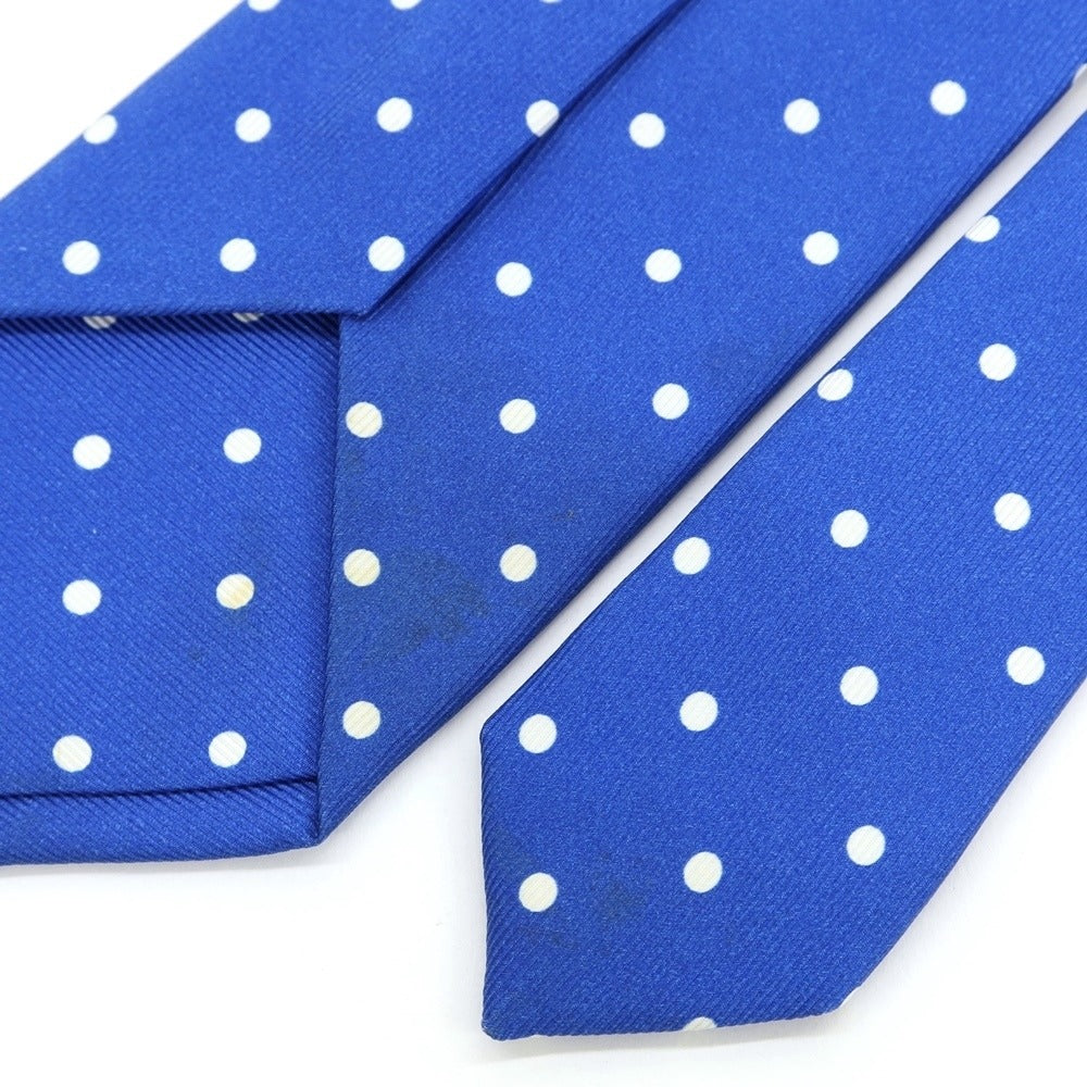 [Used] Maria Santangelo Dot Print Tri-Fold Silk Tie Blue x White [BLU] [S/S/A/W] [Condition Rank C] [Men&