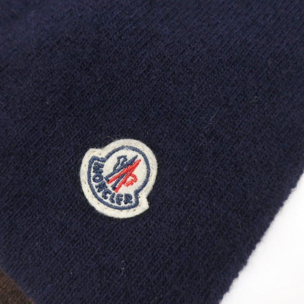 [Used] Moncler MONCLER high gauge wool rayon cashmere double face scarf navy x brown [NVY] [A/W] [Condition rank A] [Men&