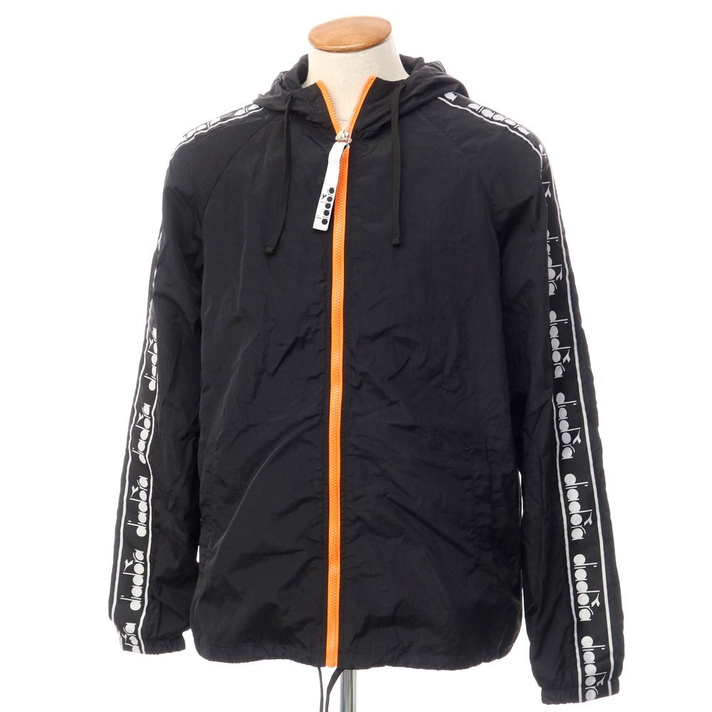 [Used] Diadora Nylon Zip-up Hooded Shell Jacket Black [Size M] [BLK] [S/S] [Condition Rank A] [Men&