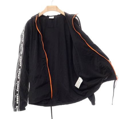 [Used] Diadora Nylon Zip-up Hooded Shell Jacket Black [Size M] [BLK] [S/S] [Condition Rank A] [Men&