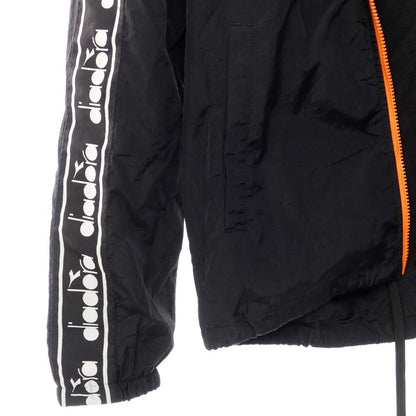 [Used] Diadora Nylon Zip-up Hooded Shell Jacket Black [Size M] [BLK] [S/S] [Condition Rank A] [Men&