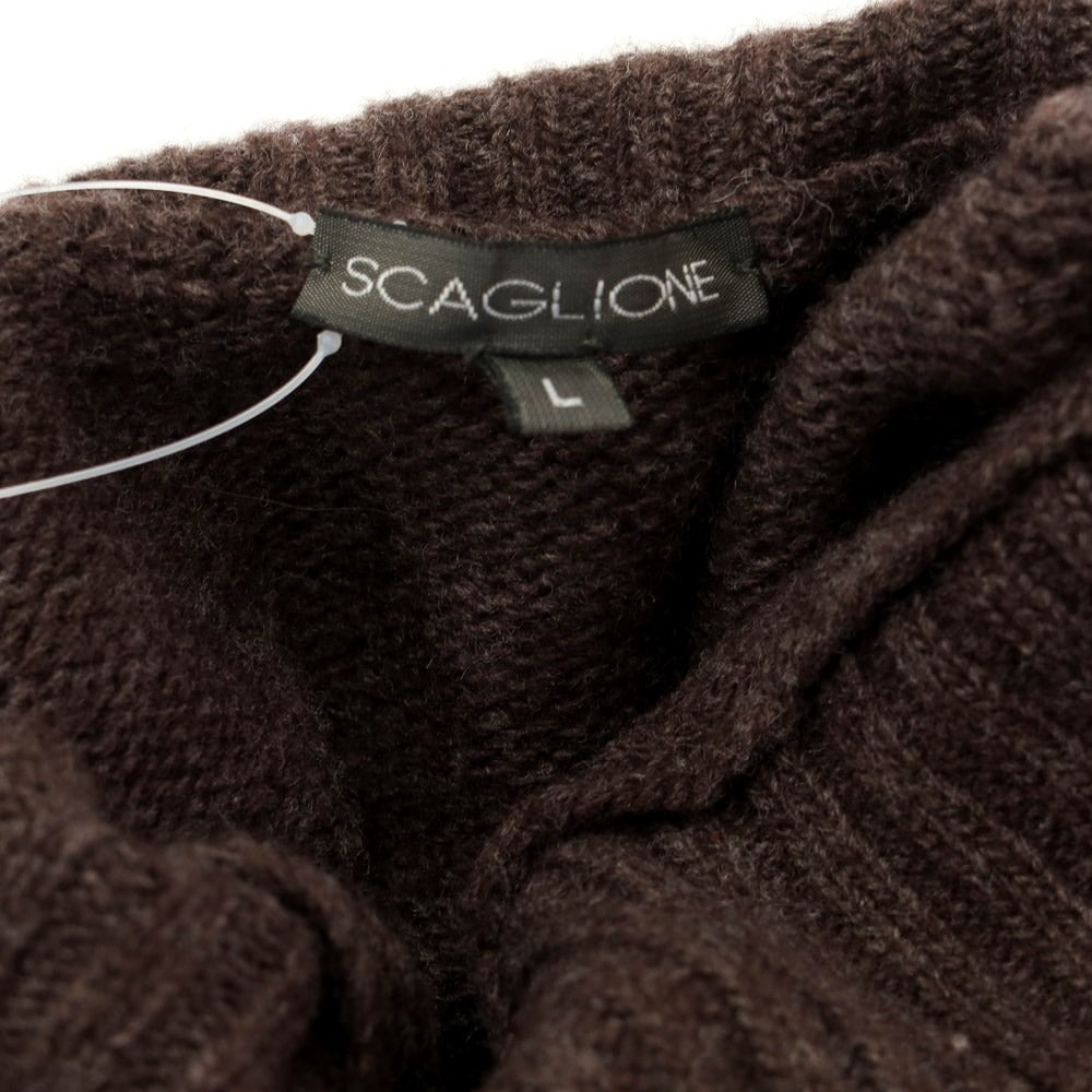[Used] SCAGLIONE Wool turtleneck pullover knit, brown [Size L] [BRW] [A/W] [Condition Rank C] [Men&