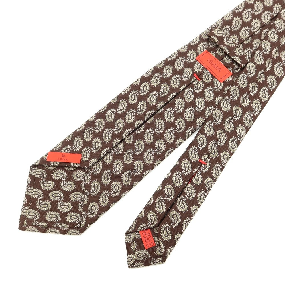 [Used] ISAIA Paisley 7FOLD Silk Tie Brown [BRW] [S/S/A/W] [Condition Rank B] ​​[Men&