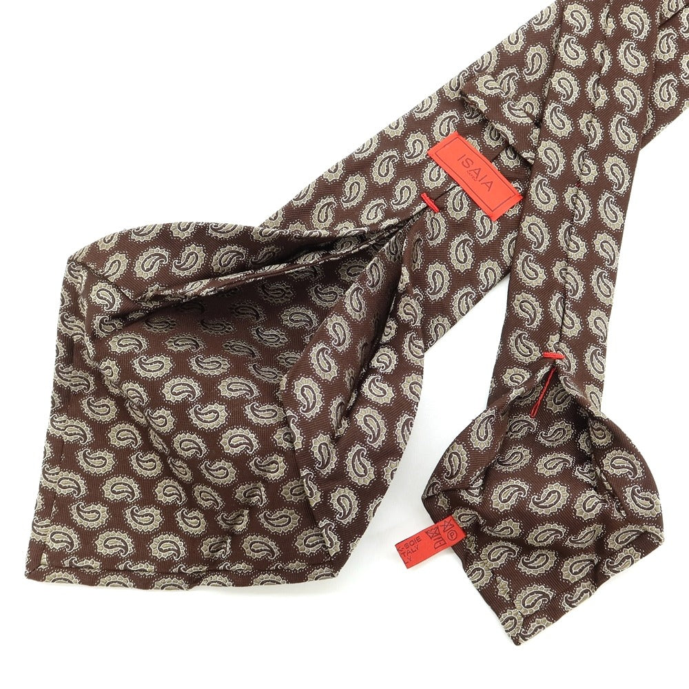 [Used] ISAIA Paisley 7FOLD Silk Tie Brown [BRW] [S/S/A/W] [Condition Rank B] ​​[Men&