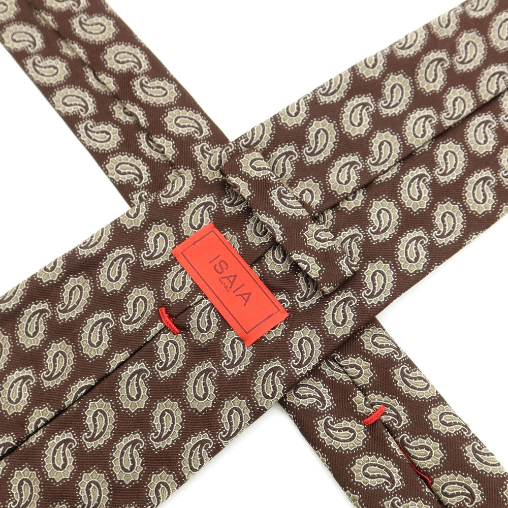 [Used] ISAIA Paisley 7FOLD Silk Tie Brown [BRW] [S/S/A/W] [Condition Rank B] ​​[Men&