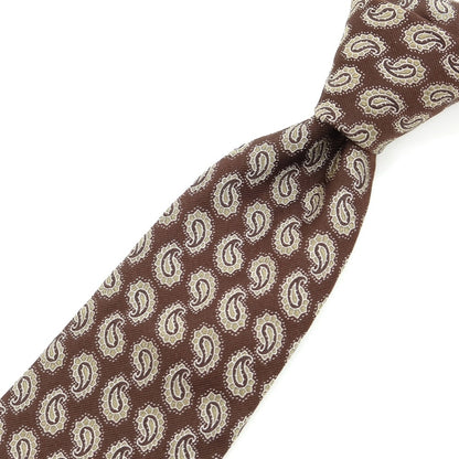 [Used] ISAIA Paisley 7FOLD Silk Tie Brown [BRW] [S/S/A/W] [Condition Rank B] ​​[Men&