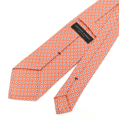 [Used] Chester Barrie Komon Print Tri-Fold Silk Tie Salmon [PNK] [S/S/A/W] [Condition Rank B] [Men&