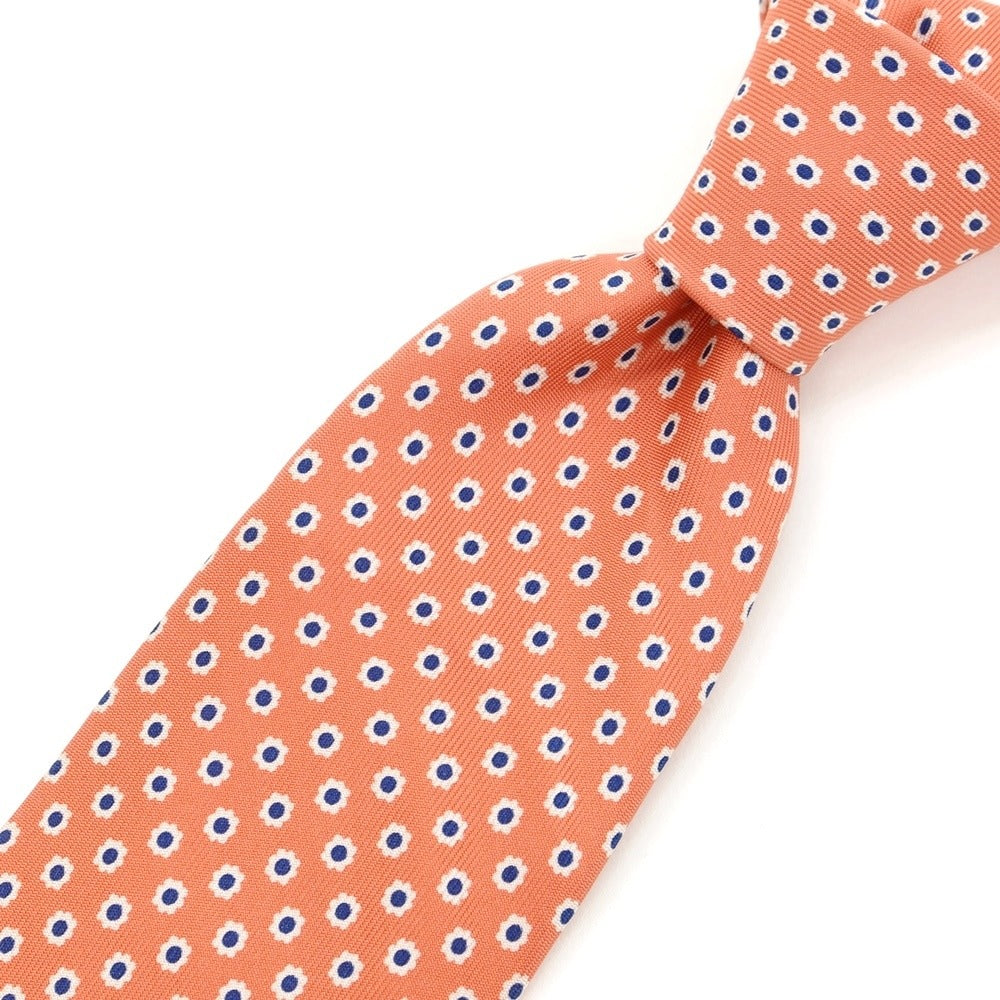 [Used] Chester Barrie Komon Print Tri-Fold Silk Tie Salmon [PNK] [S/S/A/W] [Condition Rank B] [Men&