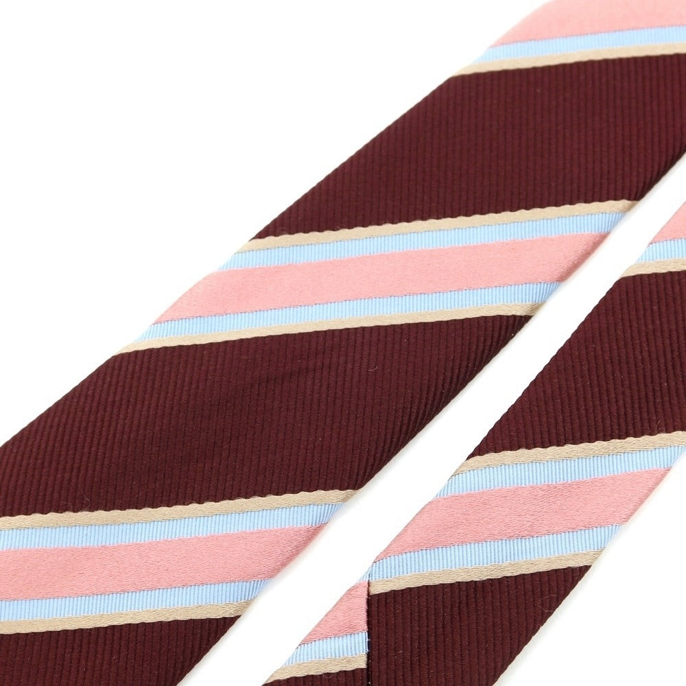 [Used] Stefano Bigi Striped 3-Fold Silk Tie Bordeaux [RED] [S/S/A/W] [Condition Rank B] ​​[Men&