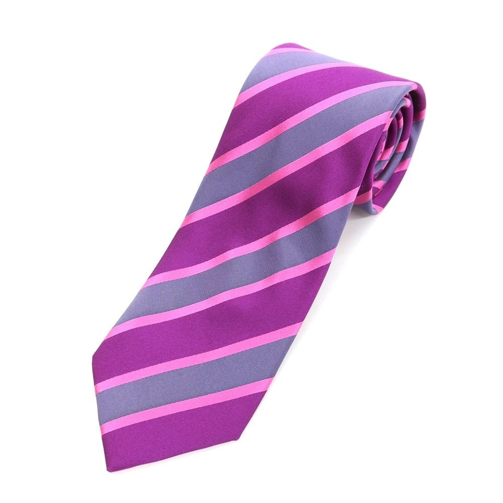 [Used] ATERIER F&amp;amp;B Striped 3-fold silk tie Purple x pink [PUP] [S/S/A/W] [Condition rank B] ​​[Men&