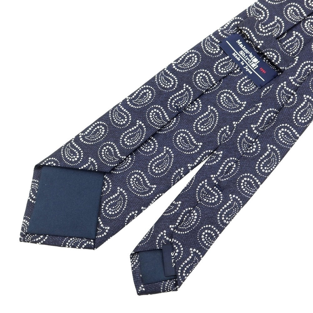 [Used] Makers Shirt Kamakura Paisley pattern necktie
 Dark Navy x White [NVY] [S/S/A/W] [Condition Rank B] ​​[Men&