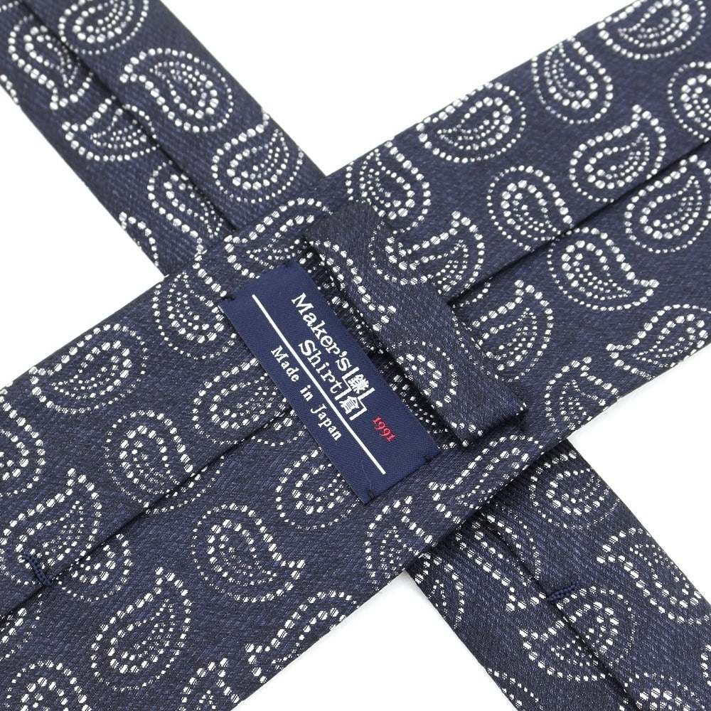 [Used] Makers Shirt Kamakura Paisley pattern necktie
 Dark Navy x White [NVY] [S/S/A/W] [Condition Rank B] ​​[Men&