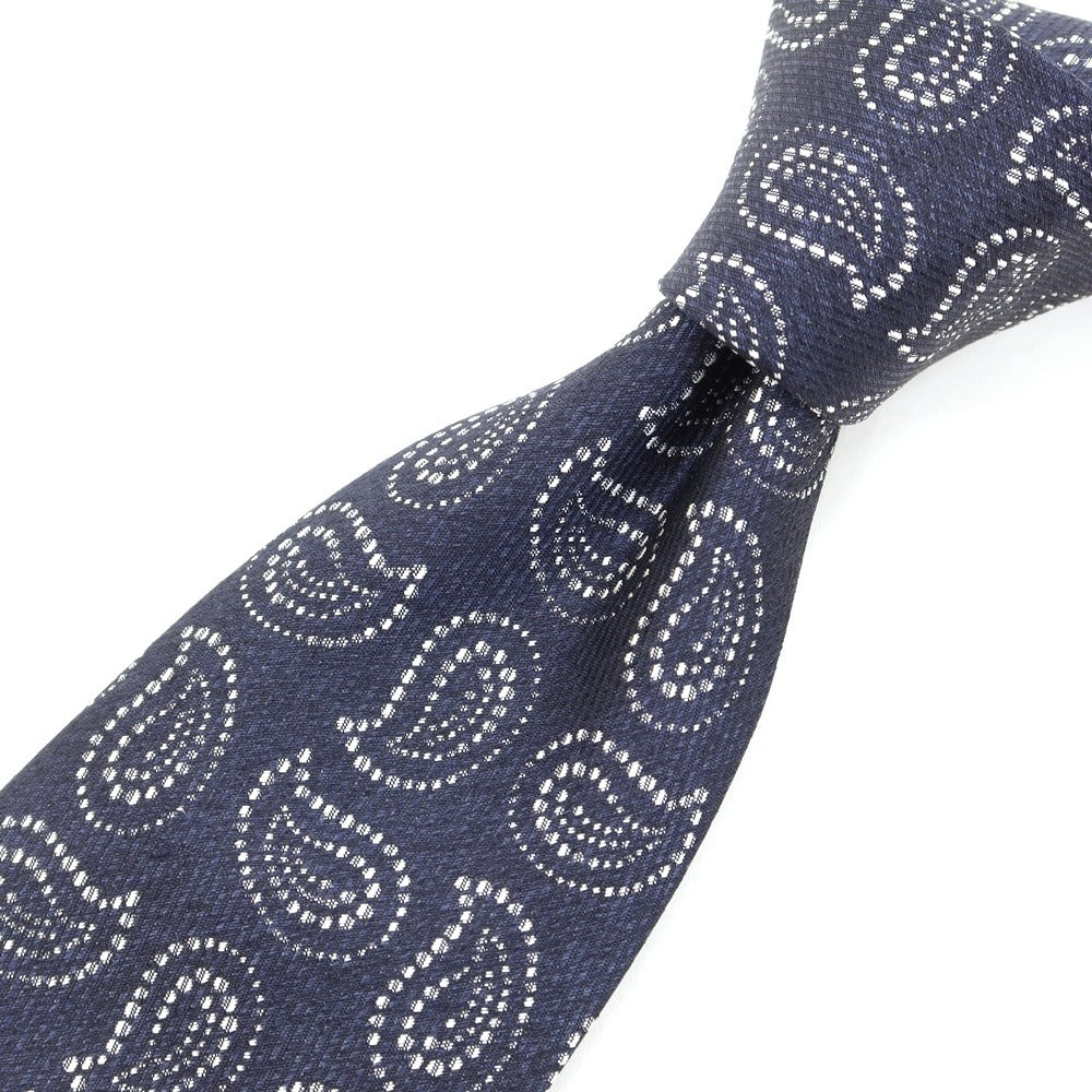 [Used] Makers Shirt Kamakura Paisley pattern necktie
 Dark Navy x White [NVY] [S/S/A/W] [Condition Rank B] ​​[Men&