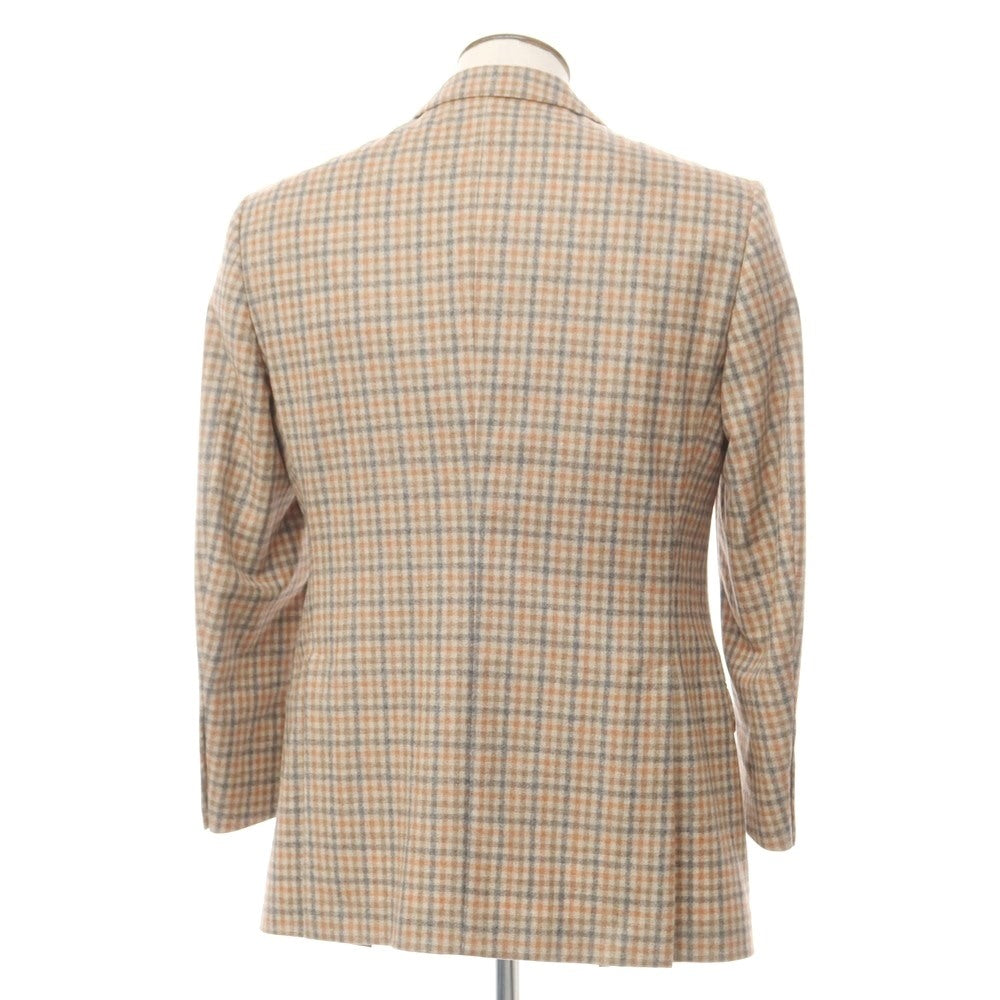 [Used] Brunello Cucinelli wool cashmere check jacket, beige x coral [Size 50] [BEI] [A/W] [Condition Rank B] ​​[Men&