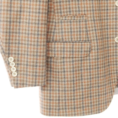 [Used] Brunello Cucinelli wool cashmere check jacket, beige x coral [Size 50] [BEI] [A/W] [Condition Rank B] ​​[Men&