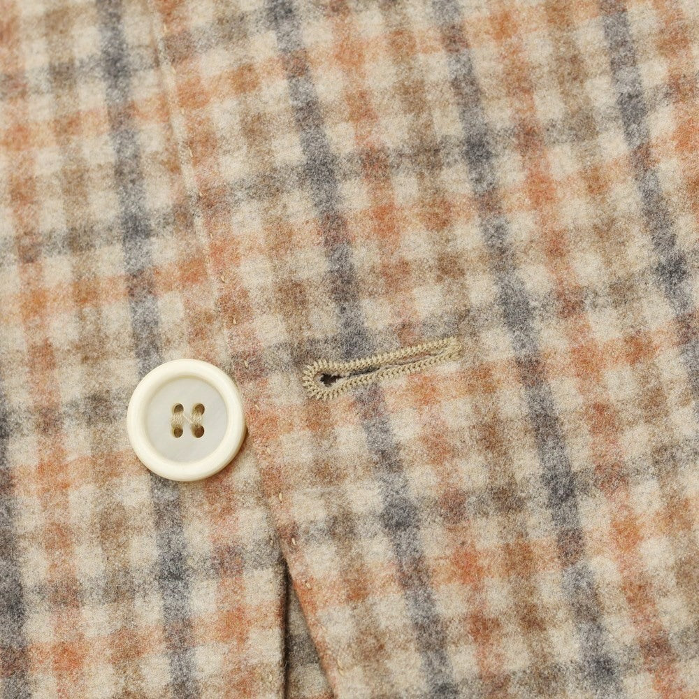 [Used] Brunello Cucinelli wool cashmere check jacket, beige x coral [Size 50] [BEI] [A/W] [Condition Rank B] ​​[Men&