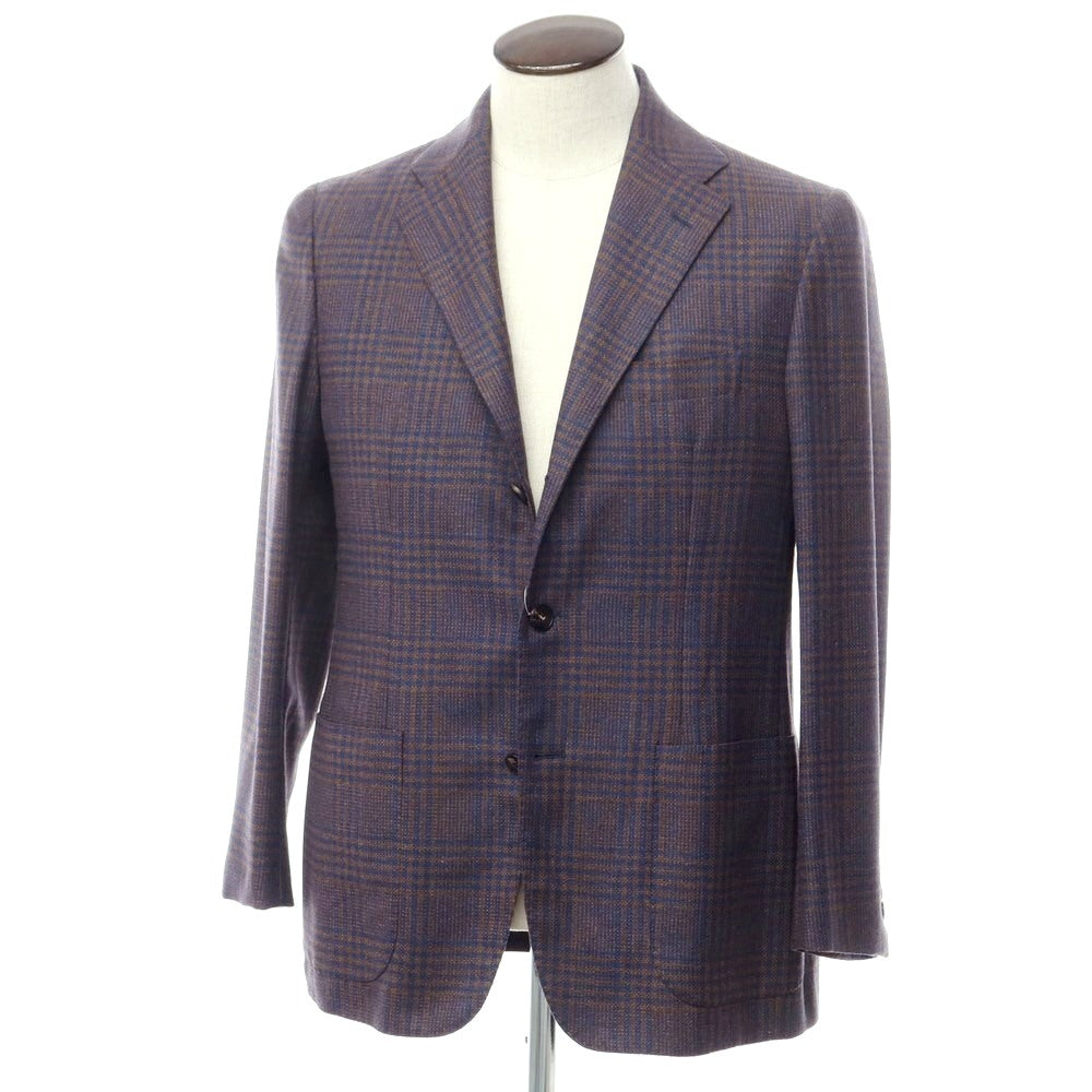 [Used] Sartorio wool check tailored jacket, navy x brown [size 50] [NVY] [A/W] [Condition rank B] ​​[Men&