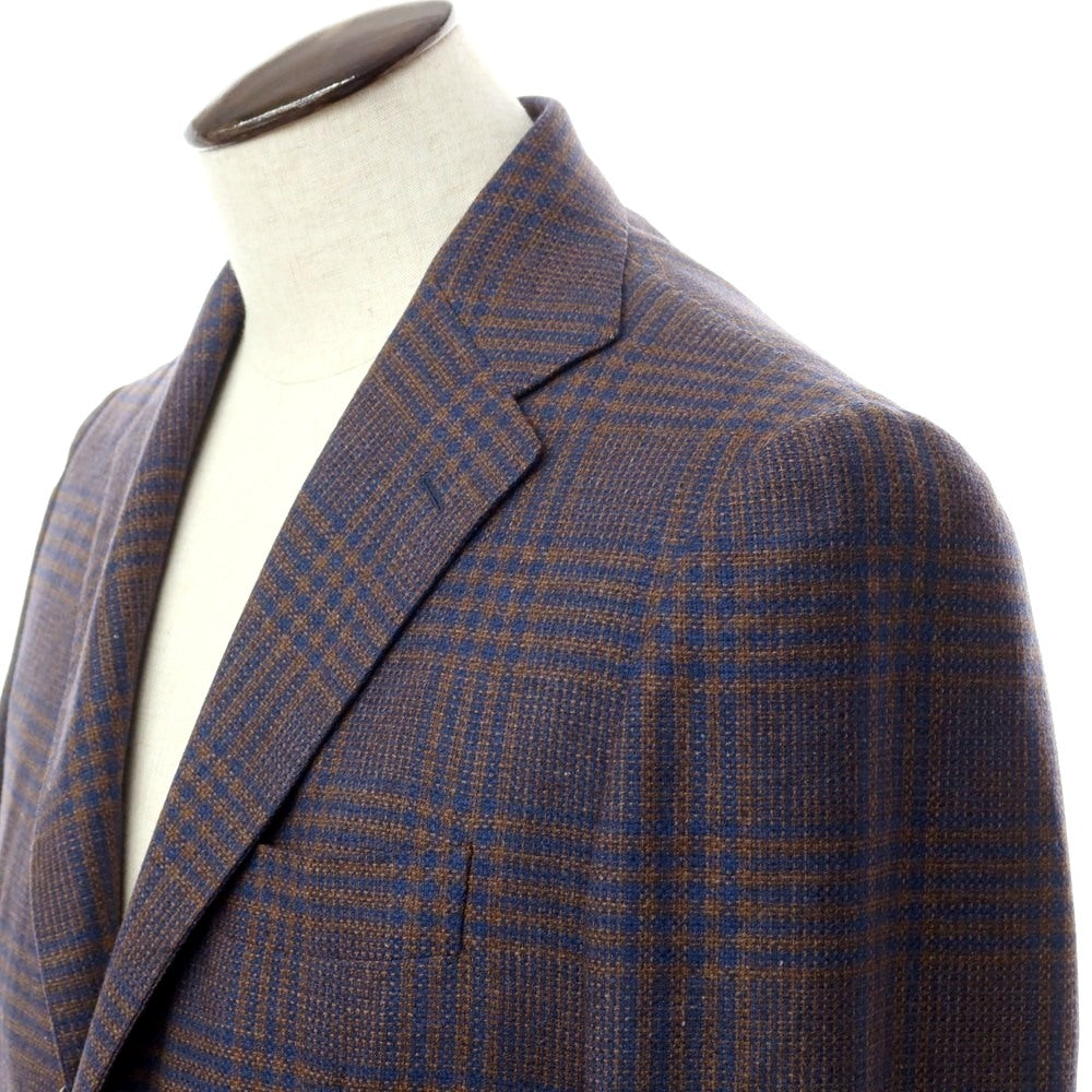 [Used] Sartorio wool check tailored jacket, navy x brown [size 50] [NVY] [A/W] [Condition rank B] ​​[Men&