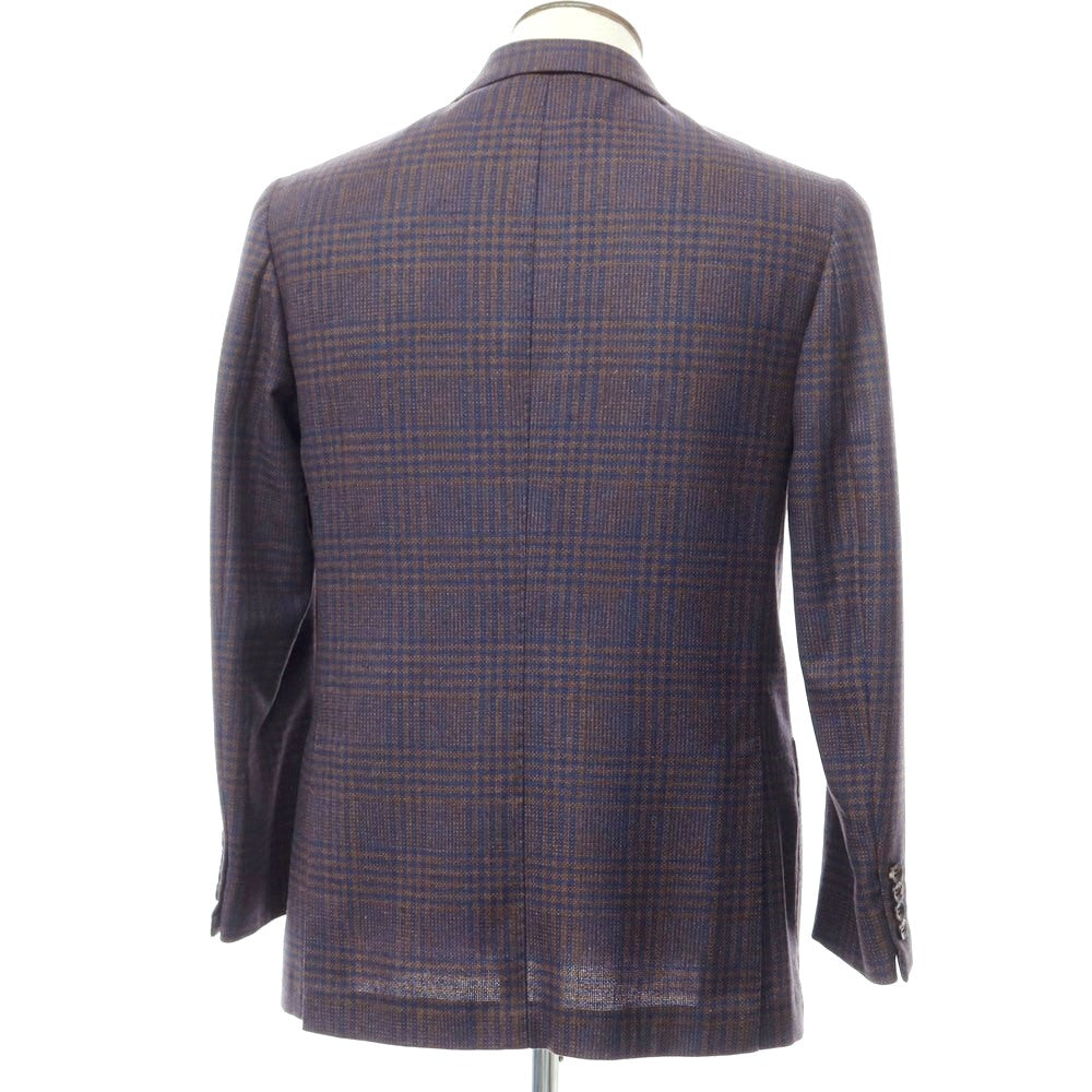 [Used] Sartorio wool check tailored jacket, navy x brown [size 50] [NVY] [A/W] [Condition rank B] ​​[Men&