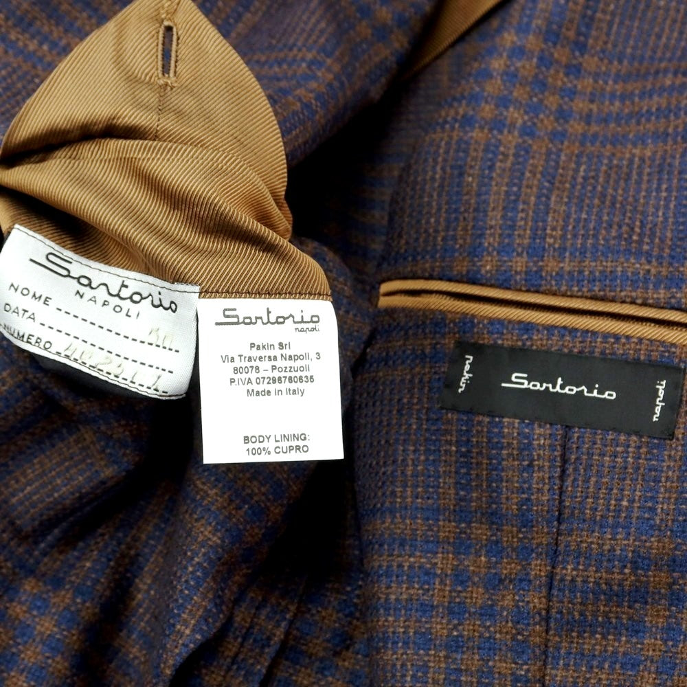 [Used] Sartorio wool check tailored jacket, navy x brown [size 50] [NVY] [A/W] [Condition rank B] ​​[Men&