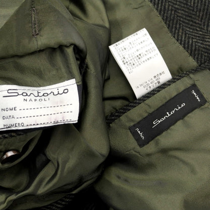 [Used] Sartorio wool herringbone tailored jacket, forest green x black [Size 48] [GRN] [A/W] [Condition Rank B] ​​[Men&
