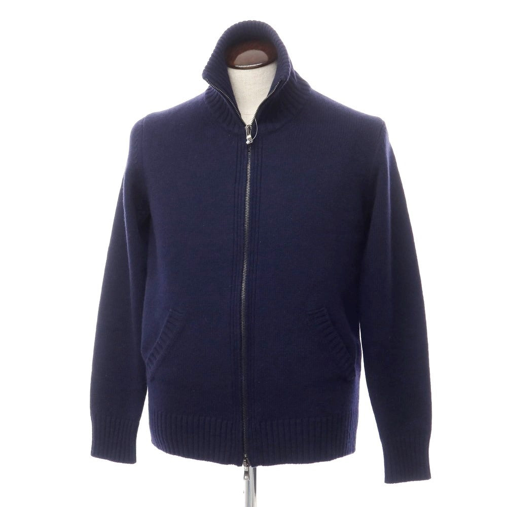 [Used] Kangra Mid-gauge cashmere stand-up collar knit cardigan, navy [Size 52] [NVY] [A/W] [Condition Rank C] [Men&