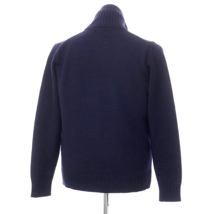[Used] Kangra Mid-gauge cashmere stand-up collar knit cardigan, navy [Size 52] [NVY] [A/W] [Condition Rank C] [Men&