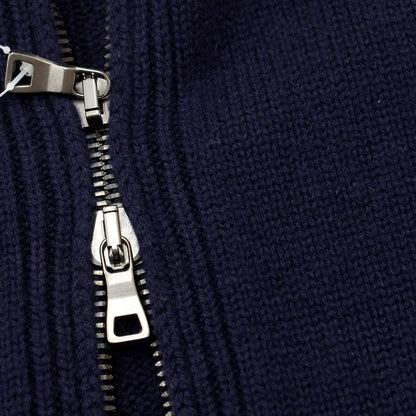 [Used] Kangra Mid-gauge cashmere stand-up collar knit cardigan, navy [Size 52] [NVY] [A/W] [Condition Rank C] [Men&