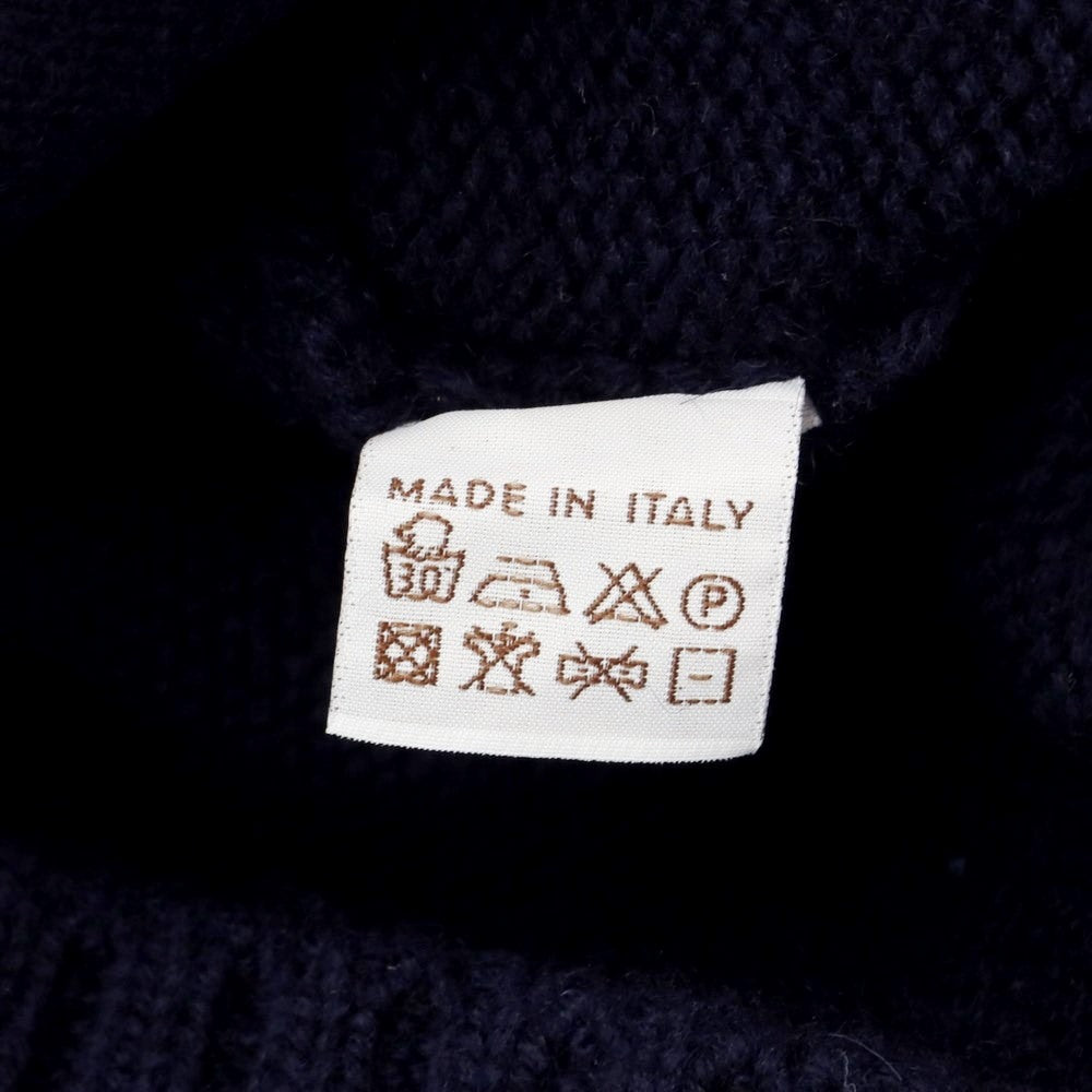 [Used] Kangra Mid-gauge cashmere stand-up collar knit cardigan, navy [Size 52] [NVY] [A/W] [Condition Rank C] [Men&