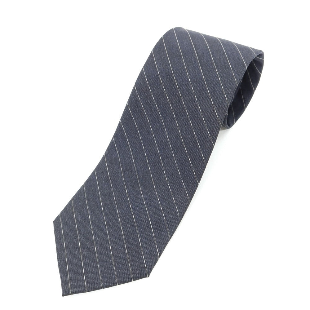 [Used] Luciano Barbera Striped 3-fold Silk Tie Navy Grey [GRY] [S/S/A/W] [Condition Rank C] [Men&