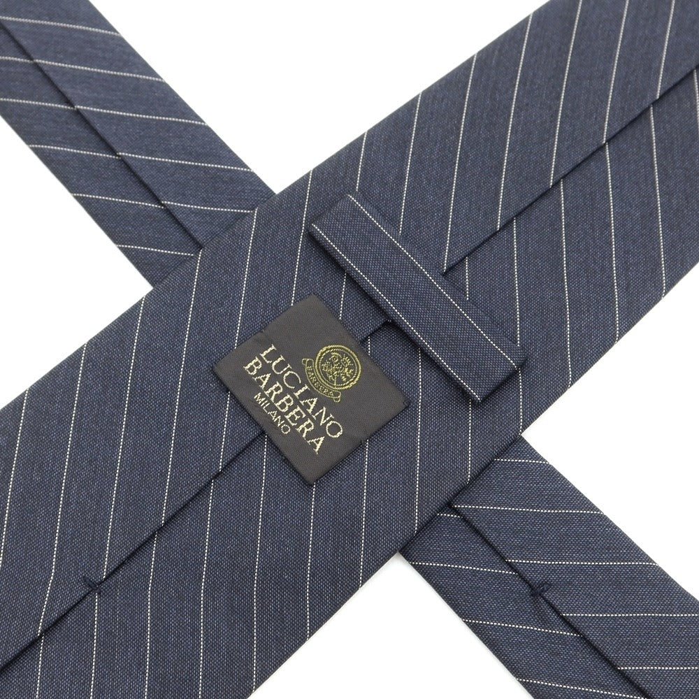 [Used] Luciano Barbera Striped 3-fold Silk Tie Navy Grey [GRY] [S/S/A/W] [Condition Rank C] [Men&