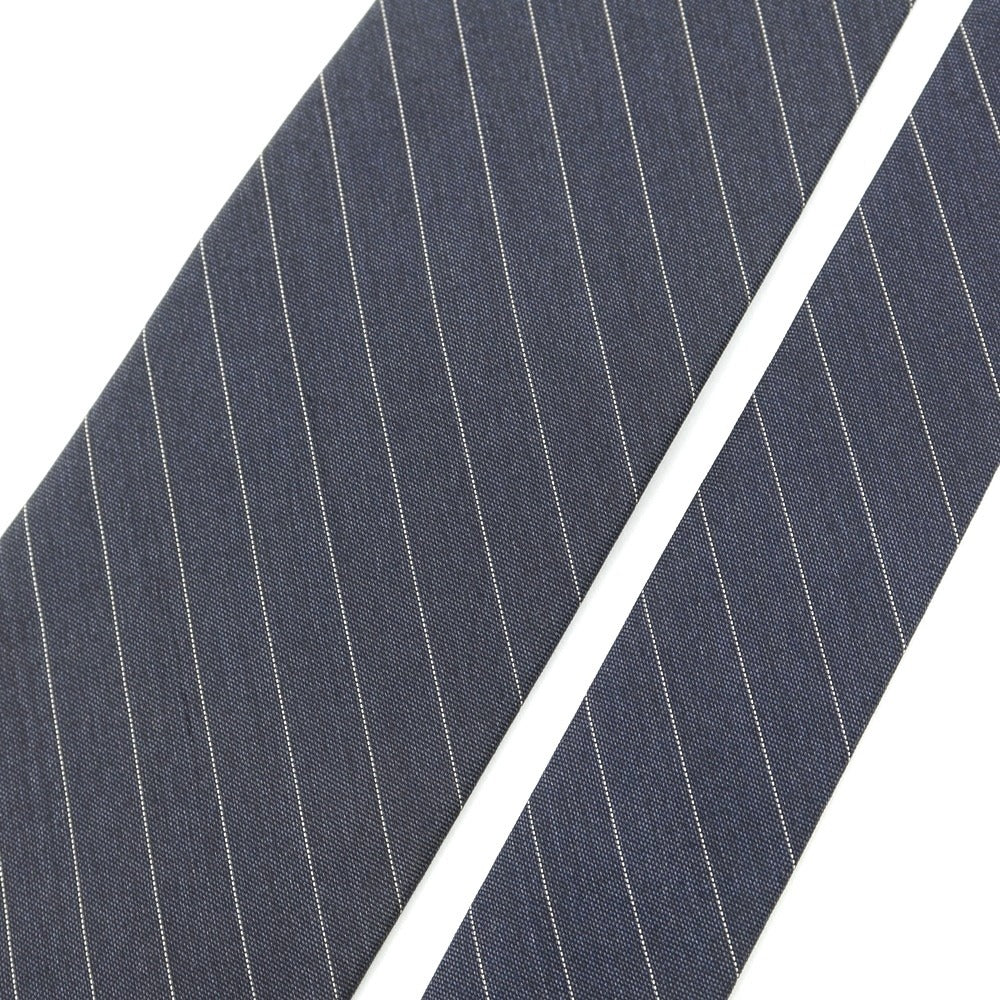 [Used] Luciano Barbera Striped 3-fold Silk Tie Navy Grey [GRY] [S/S/A/W] [Condition Rank C] [Men&