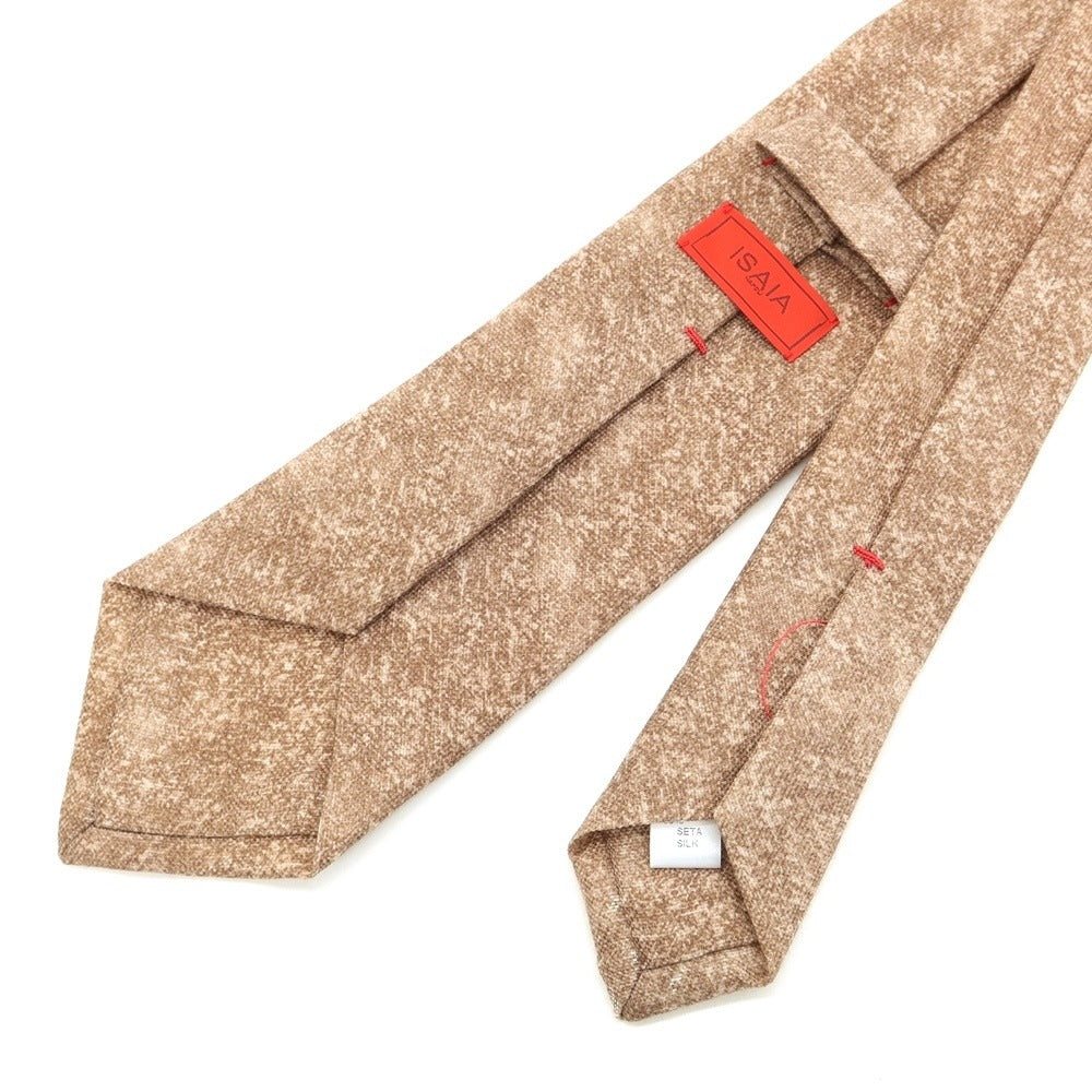 [Used] ISAIA Spotted Print Tri-Fold Wool Silk Tie Brown Beige [BRW] [A/W] [Condition Rank A] [Men&