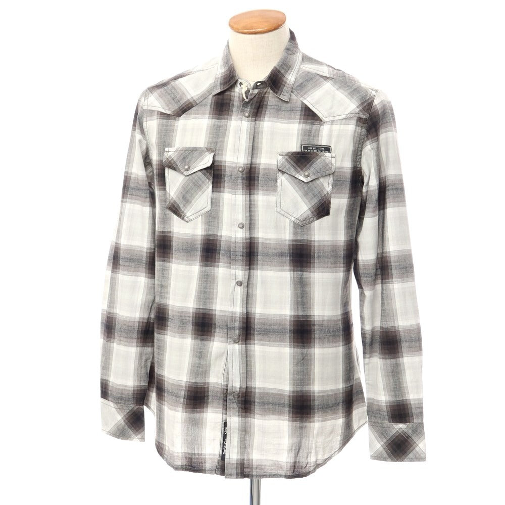 【中古】ディーゼル DIESEL カジュアルシャツ
 ライトグレーxブラック【サイズM】【GRY】【S/S/A/W】【状態ランクA】【メンズ】
【769673】 DPD