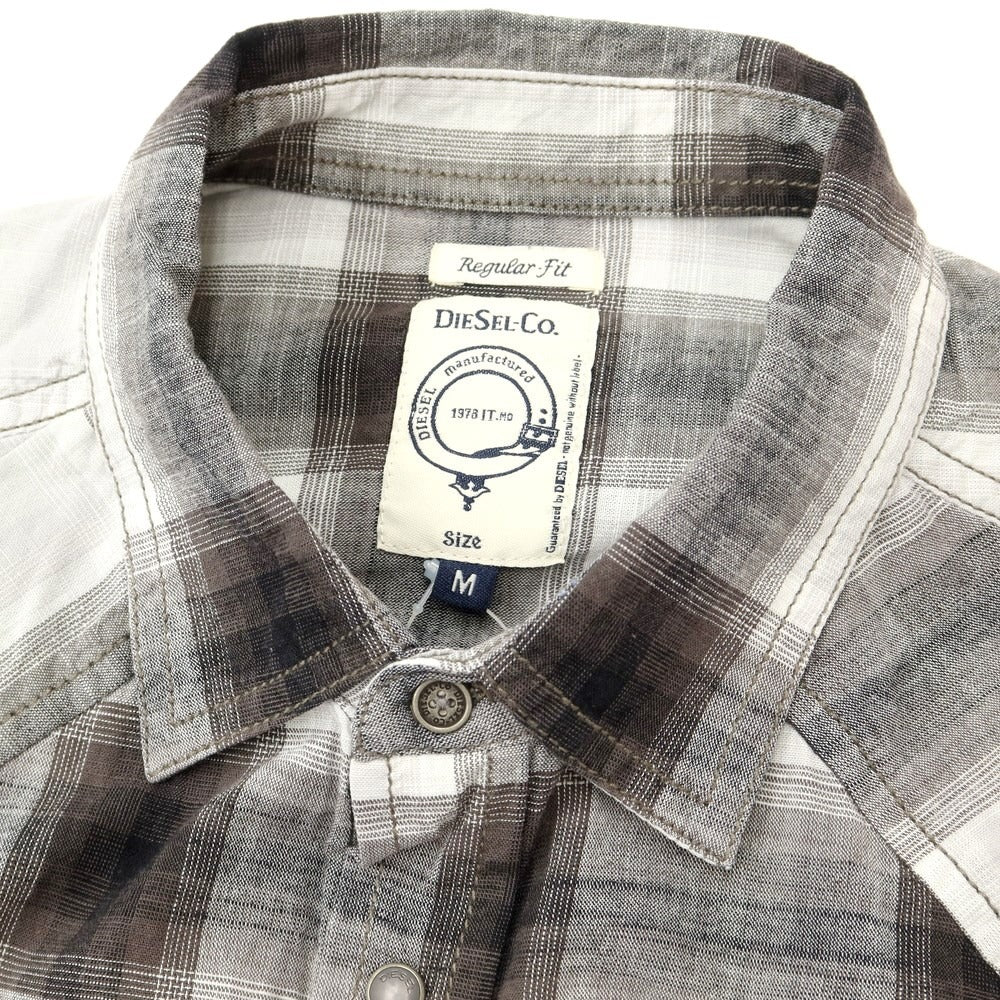 【中古】ディーゼル DIESEL カジュアルシャツ
 ライトグレーxブラック【サイズM】【GRY】【S/S/A/W】【状態ランクA】【メンズ】
【769673】 DPD
