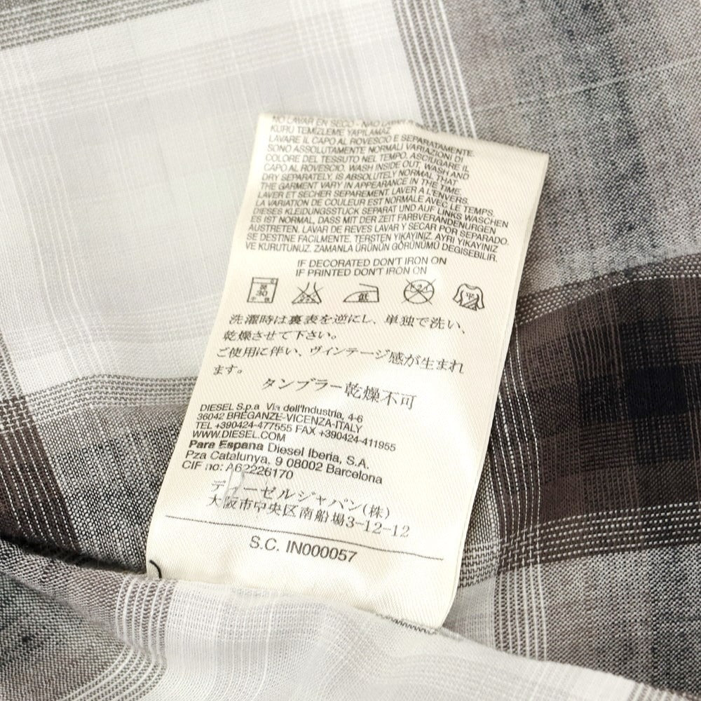 【中古】ディーゼル DIESEL カジュアルシャツ
 ライトグレーxブラック【サイズM】【GRY】【S/S/A/W】【状態ランクA】【メンズ】
【769673】 DPD