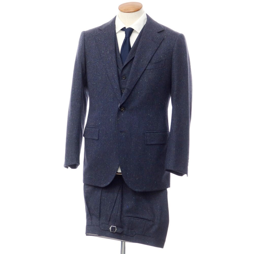 [Used] PECORA GINZA Tweed 3-piece 3-button suit Mixed navy [No size indicated (approximately M)] [Navy] [A/W] [Condition rank A] [Men&