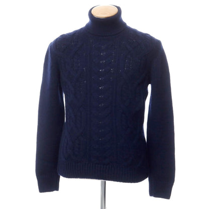 [Used] TAGLIATORE mid-gauge wool cable knit turtleneck knit navy [size 46] [navy] [A/W] [condition rank C] [men&