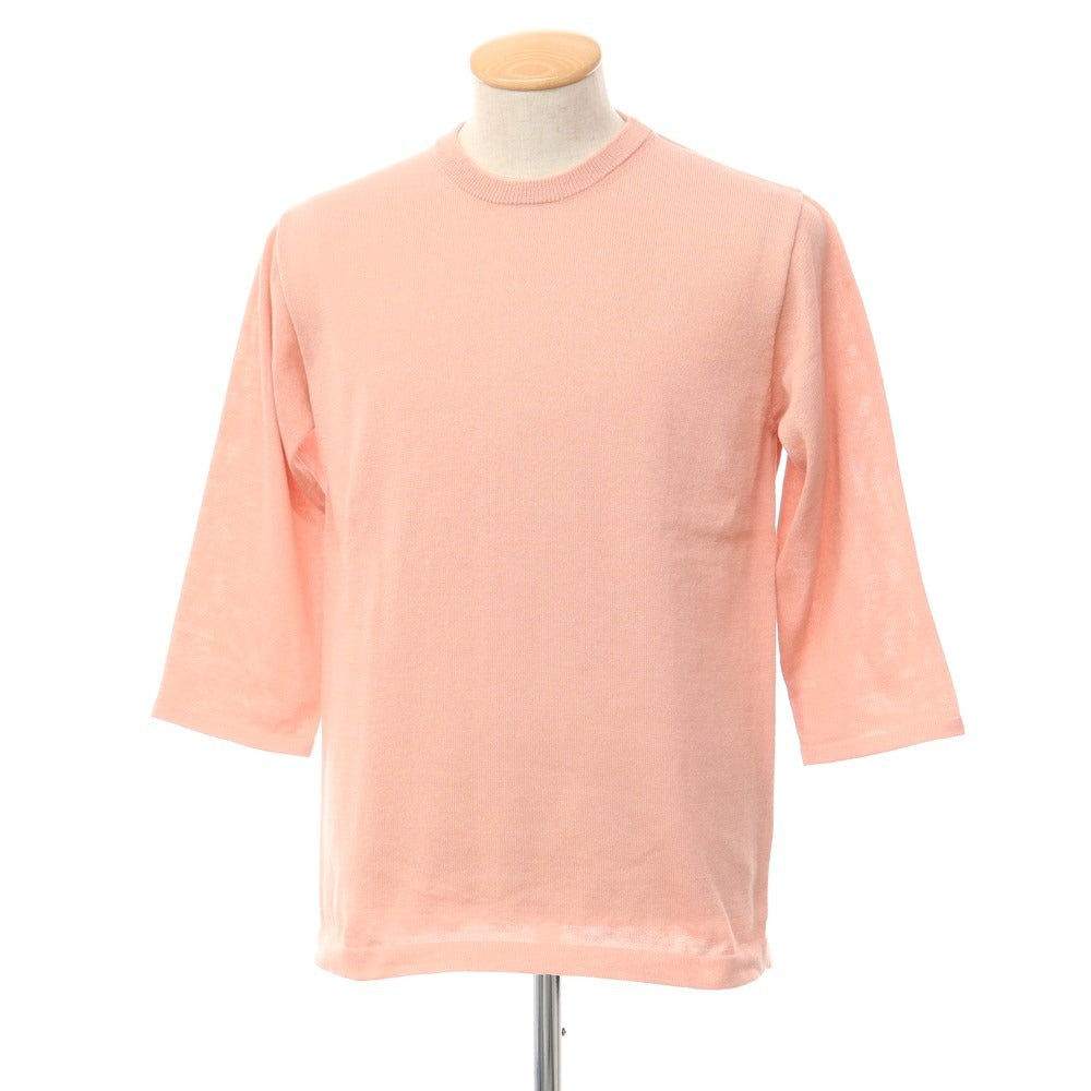 [Used] Nano Universe Polyester Linen 3/4 Sleeve Crew Neck Knit Salmon Pink [Size S] [PNK] [S/S] [Condition Rank B] ​​[Men&