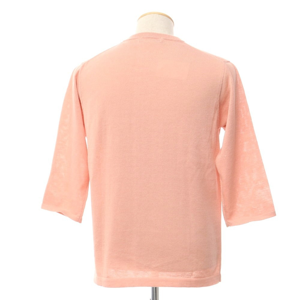 [Used] Nano Universe Polyester Linen 3/4 Sleeve Crew Neck Knit Salmon Pink [Size S] [PNK] [S/S] [Condition Rank B] ​​[Men&