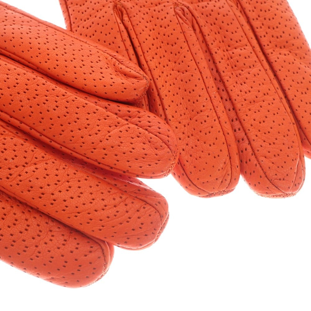[Used] CARIDEI Perforated Leather Cashmere Lining Gloves Orange [Size 8] [ORG] [A/W] [Condition Rank B] ​​[Men&