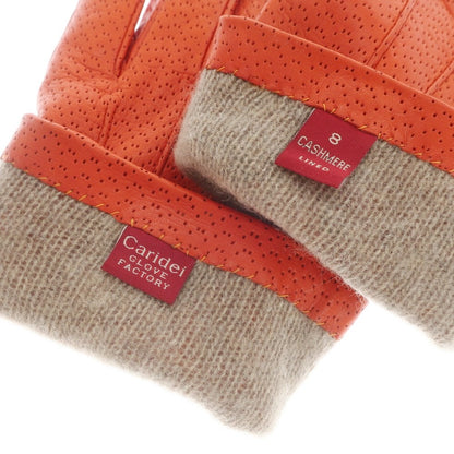[Used] CARIDEI Perforated Leather Cashmere Lining Gloves Orange [Size 8] [ORG] [A/W] [Condition Rank B] ​​[Men&