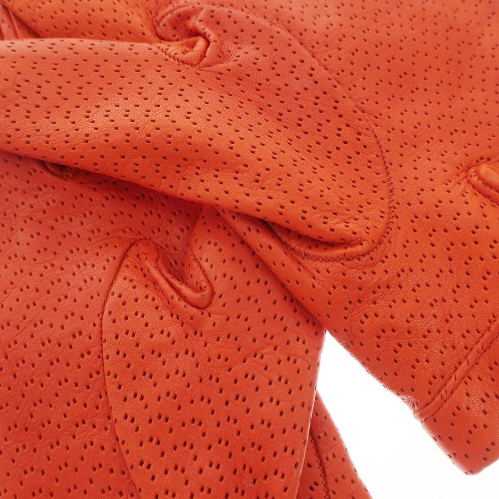 [Used] CARIDEI Perforated Leather Cashmere Lining Gloves Orange [Size 8] [ORG] [A/W] [Condition Rank B] ​​[Men&