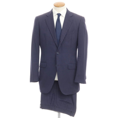 【中古】アザブテーラー azabu tailor ウール ストライプ 3B セットアップ スーツ ネイビー【サイズ48/85】【NVY】【S/S】【状態ランクD】【メンズ】【769573】
[EPD]