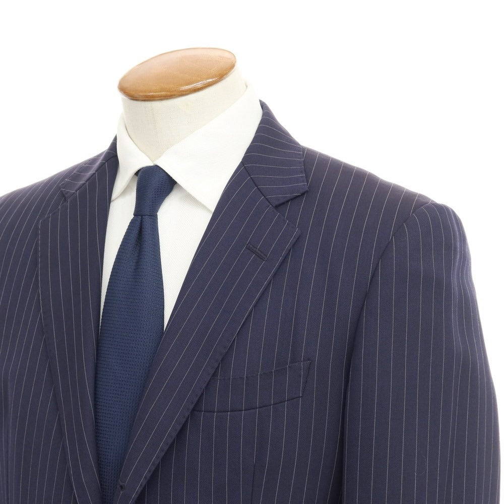 【中古】アザブテーラー azabu tailor ウール ストライプ 3B セットアップ スーツ ネイビー【サイズ48/85】【NVY】【S/S】【状態ランクD】【メンズ】【769573】
[EPD]