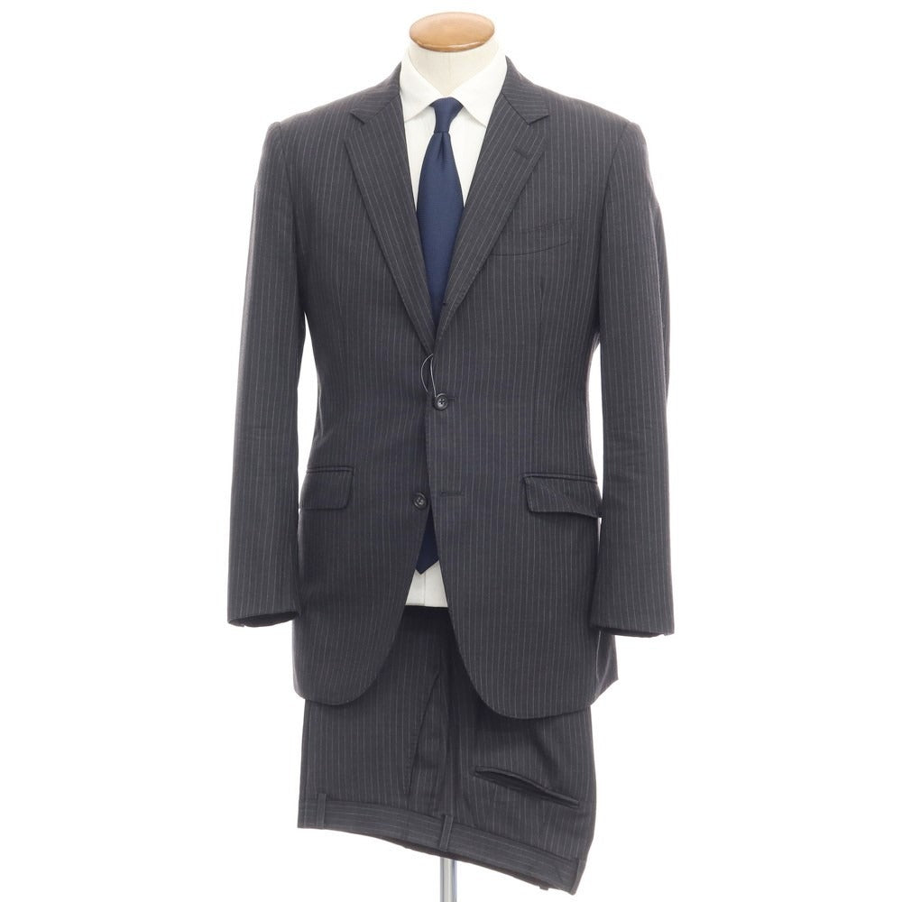 [Used] azabu tailor wool stripe 3B suit set up dark grey x white [size 48/85] [GRY] [A/W] [Condition rank D] [Men&